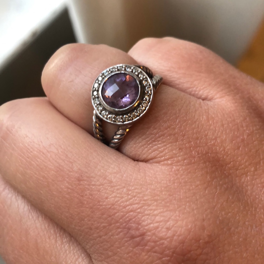 David Yurman Amethyst and Diamond Ring